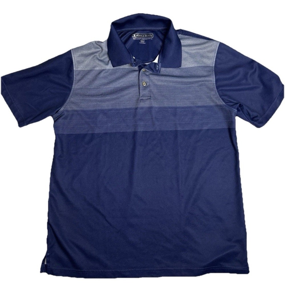 Men's Pebble Beach Dry-Luxe Performance Golf Short Sleeve Polo Adult Size L(372)
